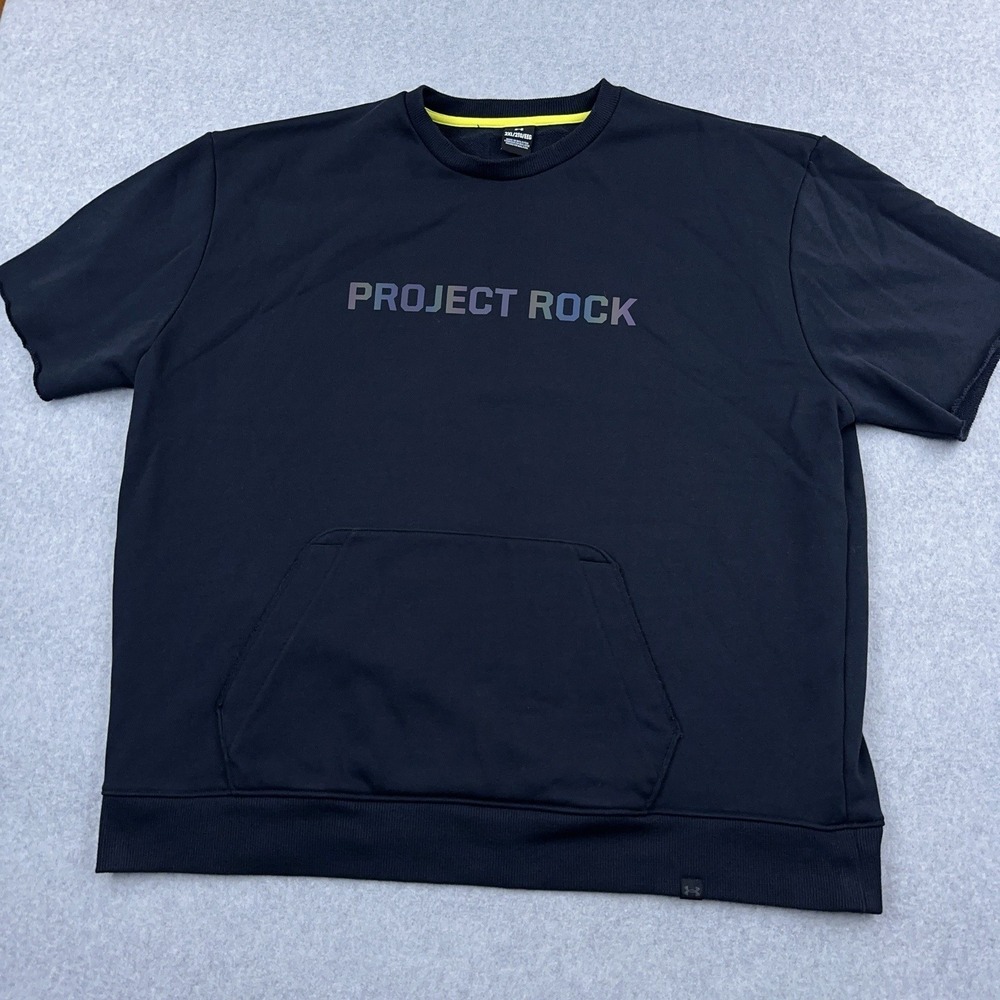 Under Armour Project Rock Heavyweight Terry Crew Short Sleeve Sweatshirt Men 2XL